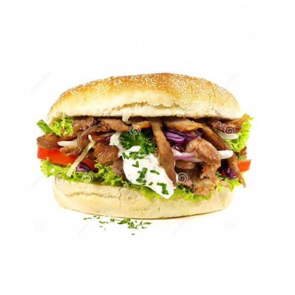 Hamburger gyros hússal