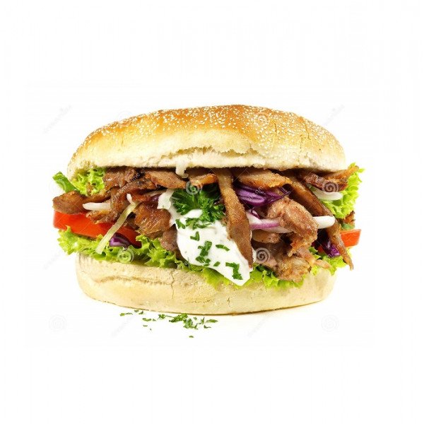 Hamburger gyros hússal